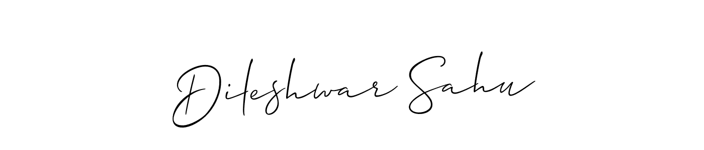 The best way (Allison_Script) to make a short signature is to pick only two or three words in your name. The name Dileshwar Sahu include a total of six letters. For converting this name. Dileshwar Sahu signature style 2 images and pictures png