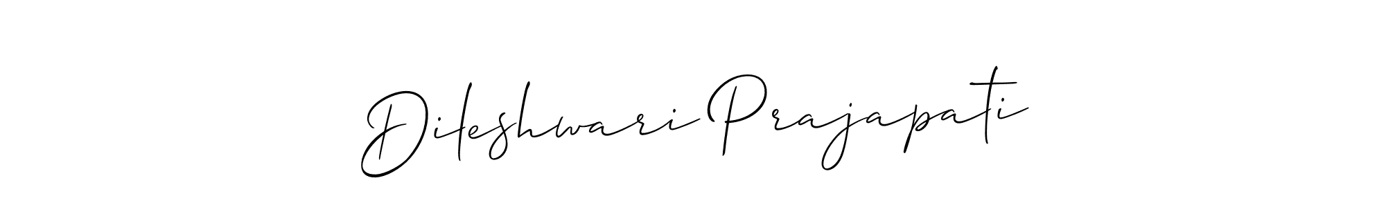How to make Dileshwari Prajapati name signature. Use Allison_Script style for creating short signs online. This is the latest handwritten sign. Dileshwari Prajapati signature style 2 images and pictures png