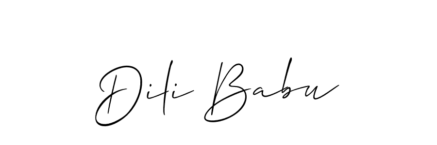 Dili Babu stylish signature style. Best Handwritten Sign (Allison_Script) for my name. Handwritten Signature Collection Ideas for my name Dili Babu. Dili Babu signature style 2 images and pictures png