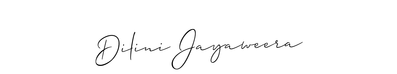 Use a signature maker to create a handwritten signature online. With this signature software, you can design (Allison_Script) your own signature for name Dilini Jayaweera. Dilini Jayaweera signature style 2 images and pictures png