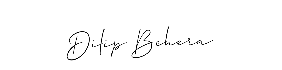How to make Dilip Behera name signature. Use Allison_Script style for creating short signs online. This is the latest handwritten sign. Dilip Behera signature style 2 images and pictures png