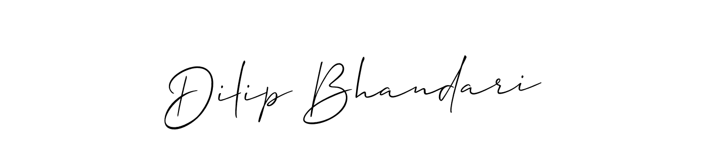 Use a signature maker to create a handwritten signature online. With this signature software, you can design (Allison_Script) your own signature for name Dilip Bhandari. Dilip Bhandari signature style 2 images and pictures png