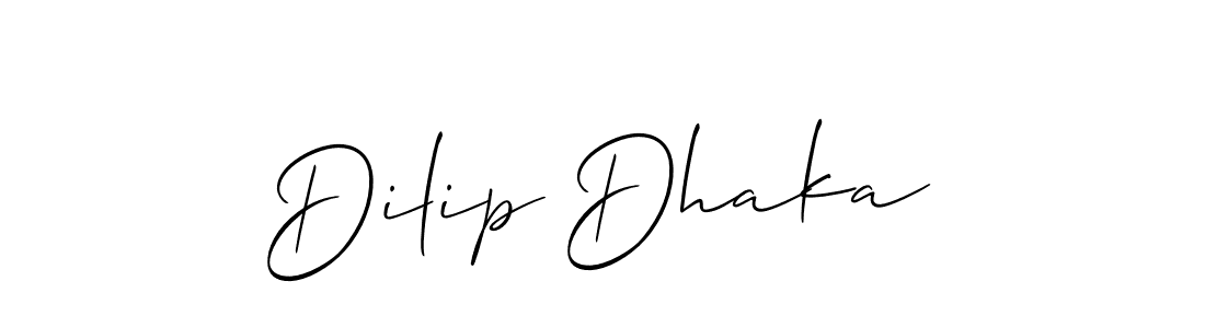 Create a beautiful signature design for name Dilip Dhaka. With this signature (Allison_Script) fonts, you can make a handwritten signature for free. Dilip Dhaka signature style 2 images and pictures png