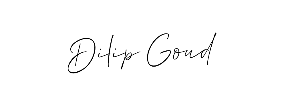 Make a beautiful signature design for name Dilip Goud. With this signature (Allison_Script) style, you can create a handwritten signature for free. Dilip Goud signature style 2 images and pictures png