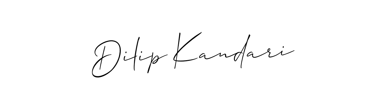 Create a beautiful signature design for name Dilip Kandari. With this signature (Allison_Script) fonts, you can make a handwritten signature for free. Dilip Kandari signature style 2 images and pictures png