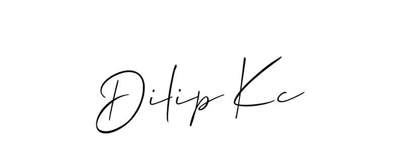 Make a beautiful signature design for name Dilip Kc. With this signature (Allison_Script) style, you can create a handwritten signature for free. Dilip Kc signature style 2 images and pictures png