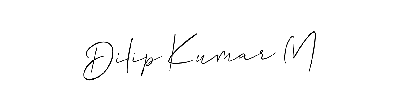 How to make Dilip Kumar M name signature. Use Allison_Script style for creating short signs online. This is the latest handwritten sign. Dilip Kumar M signature style 2 images and pictures png