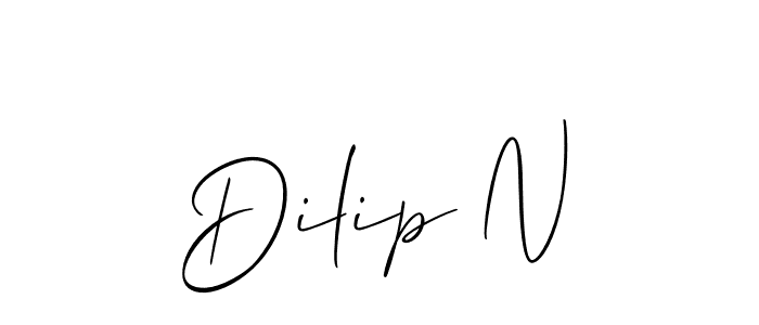 Dilip N stylish signature style. Best Handwritten Sign (Allison_Script) for my name. Handwritten Signature Collection Ideas for my name Dilip N. Dilip N signature style 2 images and pictures png