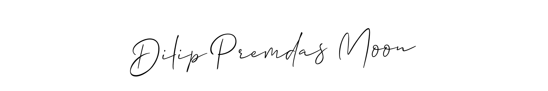 How to make Dilip Premdas Moon name signature. Use Allison_Script style for creating short signs online. This is the latest handwritten sign. Dilip Premdas Moon signature style 2 images and pictures png