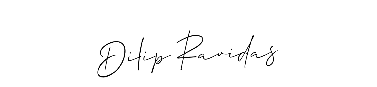 The best way (Allison_Script) to make a short signature is to pick only two or three words in your name. The name Dilip Ravidas include a total of six letters. For converting this name. Dilip Ravidas signature style 2 images and pictures png