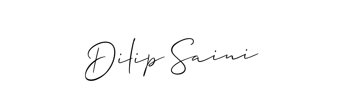 Make a beautiful signature design for name Dilip Saini. With this signature (Allison_Script) style, you can create a handwritten signature for free. Dilip Saini signature style 2 images and pictures png