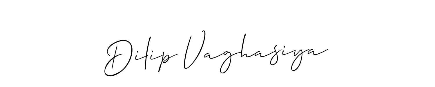 Design your own signature with our free online signature maker. With this signature software, you can create a handwritten (Allison_Script) signature for name Dilip Vaghasiya. Dilip Vaghasiya signature style 2 images and pictures png