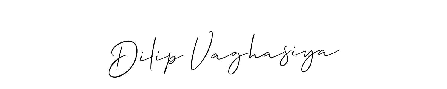 Design your own signature with our free online signature maker. With this signature software, you can create a handwritten (Allison_Script) signature for name Dilip Vaghasiya. Dilip Vaghasiya signature style 2 images and pictures png