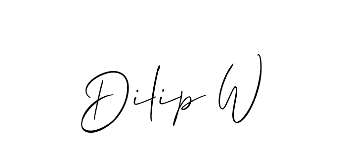 Design your own signature with our free online signature maker. With this signature software, you can create a handwritten (Allison_Script) signature for name Dilip W. Dilip W signature style 2 images and pictures png