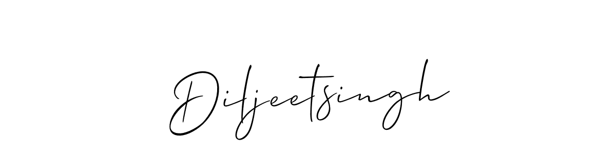 Make a beautiful signature design for name Diljeetsingh. With this signature (Allison_Script) style, you can create a handwritten signature for free. Diljeetsingh signature style 2 images and pictures png