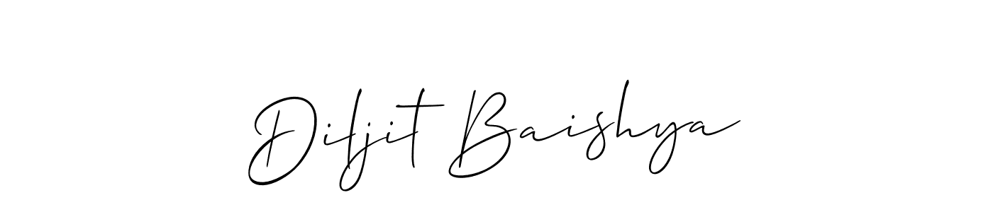 Make a beautiful signature design for name Diljit Baishya. With this signature (Allison_Script) style, you can create a handwritten signature for free. Diljit Baishya signature style 2 images and pictures png