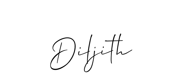 The best way (Allison_Script) to make a short signature is to pick only two or three words in your name. The name Diljith include a total of six letters. For converting this name. Diljith signature style 2 images and pictures png