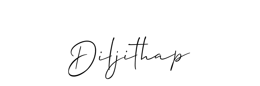 Use a signature maker to create a handwritten signature online. With this signature software, you can design (Allison_Script) your own signature for name Diljithap. Diljithap signature style 2 images and pictures png