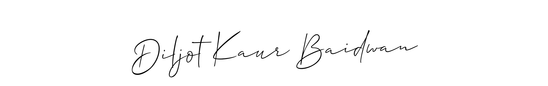 Create a beautiful signature design for name Diljot Kaur Baidwan. With this signature (Allison_Script) fonts, you can make a handwritten signature for free. Diljot Kaur Baidwan signature style 2 images and pictures png
