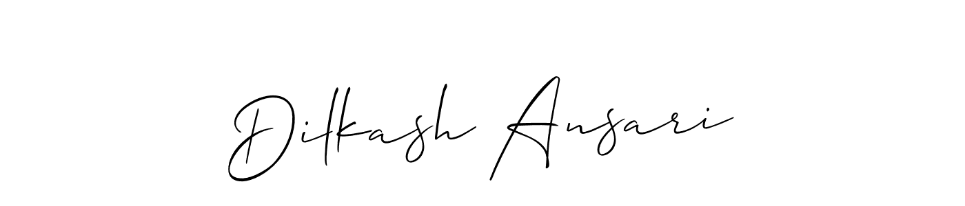 It looks lik you need a new signature style for name Dilkash Ansari. Design unique handwritten (Allison_Script) signature with our free signature maker in just a few clicks. Dilkash Ansari signature style 2 images and pictures png