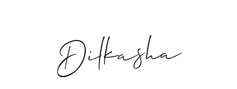 Make a beautiful signature design for name Dilkasha. With this signature (Allison_Script) style, you can create a handwritten signature for free. Dilkasha signature style 2 images and pictures png