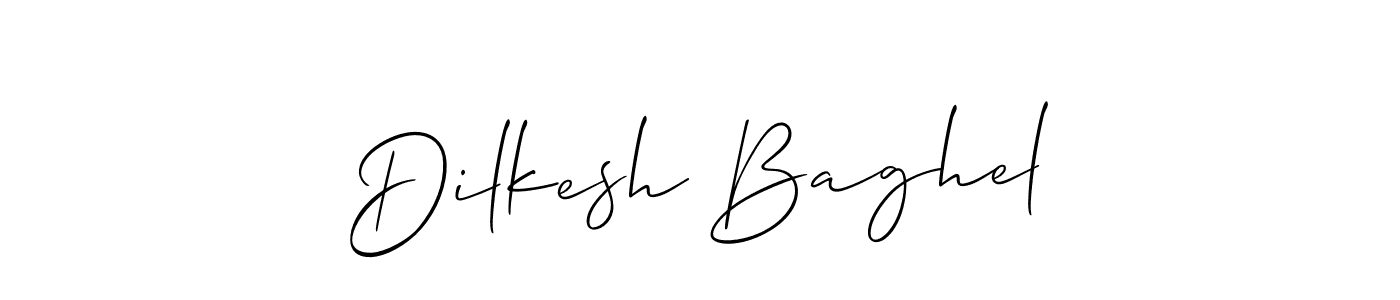 The best way (Allison_Script) to make a short signature is to pick only two or three words in your name. The name Dilkesh Baghel include a total of six letters. For converting this name. Dilkesh Baghel signature style 2 images and pictures png