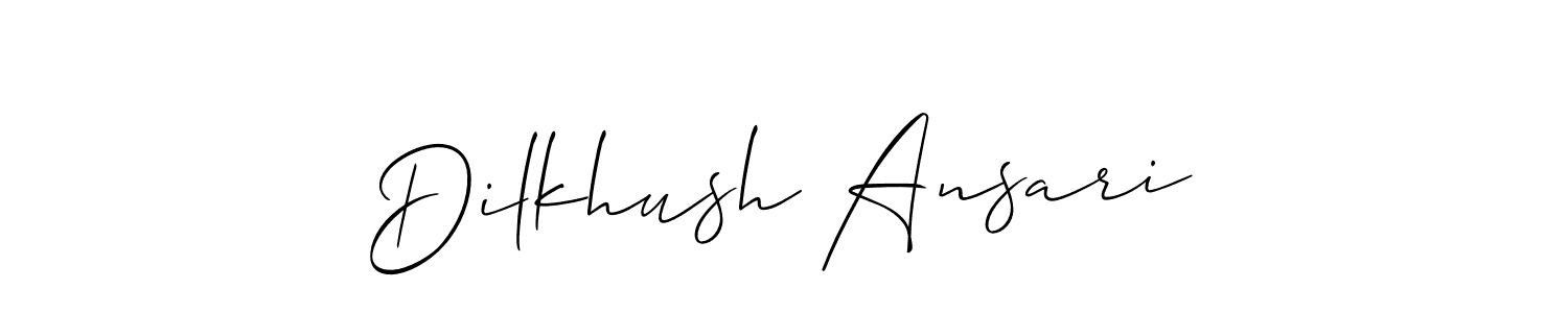 Make a beautiful signature design for name Dilkhush Ansari. With this signature (Allison_Script) style, you can create a handwritten signature for free. Dilkhush Ansari signature style 2 images and pictures png