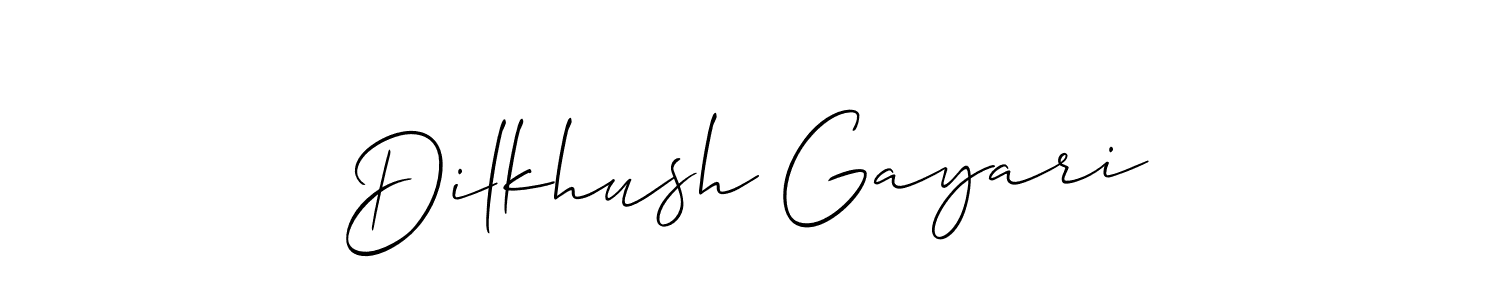 Also we have Dilkhush Gayari name is the best signature style. Create professional handwritten signature collection using Allison_Script autograph style. Dilkhush Gayari signature style 2 images and pictures png