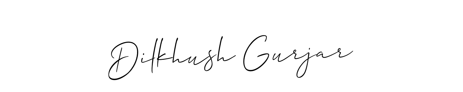 Also we have Dilkhush Gurjar name is the best signature style. Create professional handwritten signature collection using Allison_Script autograph style. Dilkhush Gurjar signature style 2 images and pictures png