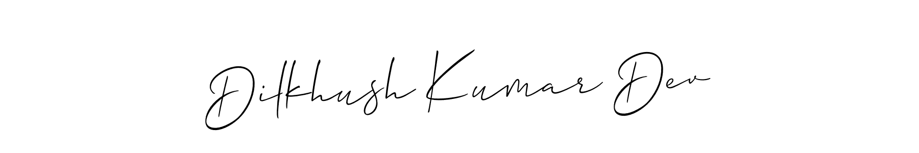 It looks lik you need a new signature style for name Dilkhush Kumar Dev. Design unique handwritten (Allison_Script) signature with our free signature maker in just a few clicks. Dilkhush Kumar Dev signature style 2 images and pictures png