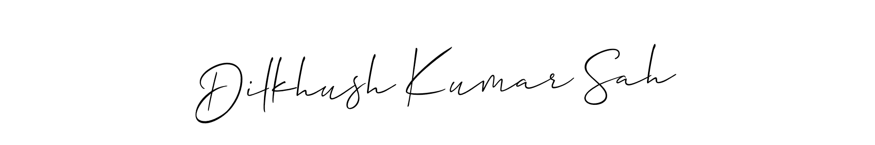 The best way (Allison_Script) to make a short signature is to pick only two or three words in your name. The name Dilkhush Kumar Sah include a total of six letters. For converting this name. Dilkhush Kumar Sah signature style 2 images and pictures png