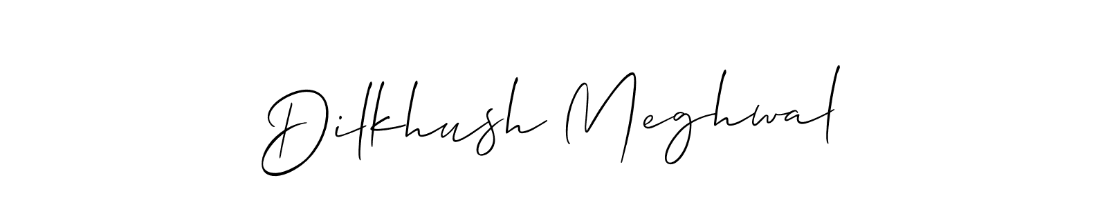if you are searching for the best signature style for your name Dilkhush Meghwal. so please give up your signature search. here we have designed multiple signature styles  using Allison_Script. Dilkhush Meghwal signature style 2 images and pictures png