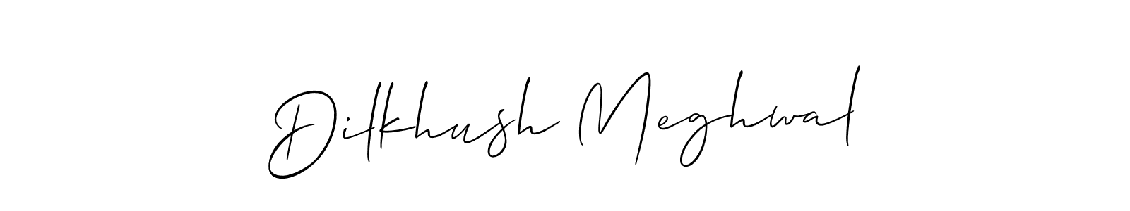 if you are searching for the best signature style for your name Dilkhush Meghwal. so please give up your signature search. here we have designed multiple signature styles  using Allison_Script. Dilkhush Meghwal signature style 2 images and pictures png