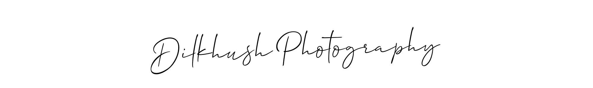 The best way (Allison_Script) to make a short signature is to pick only two or three words in your name. The name Dilkhush Photography include a total of six letters. For converting this name. Dilkhush Photography signature style 2 images and pictures png