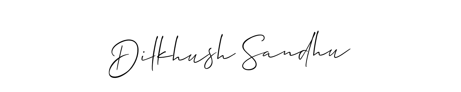 Use a signature maker to create a handwritten signature online. With this signature software, you can design (Allison_Script) your own signature for name Dilkhush Sandhu. Dilkhush Sandhu signature style 2 images and pictures png