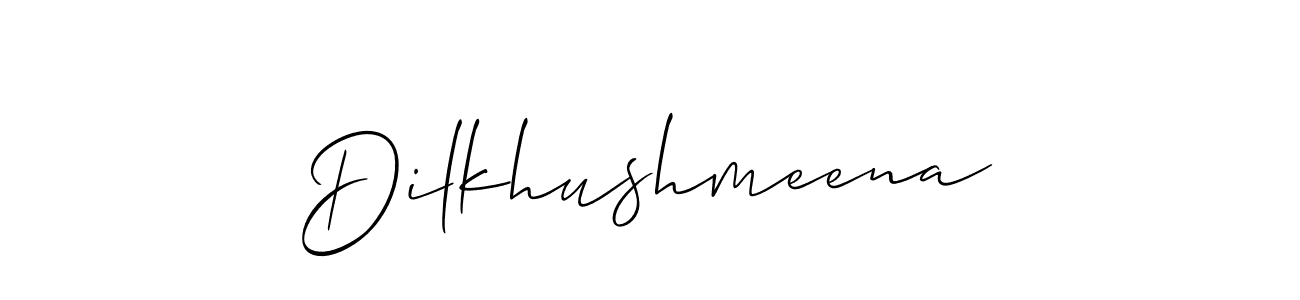 Also we have Dilkhushmeena name is the best signature style. Create professional handwritten signature collection using Allison_Script autograph style. Dilkhushmeena signature style 2 images and pictures png