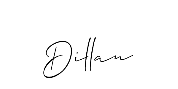 Make a beautiful signature design for name Dillan. With this signature (Allison_Script) style, you can create a handwritten signature for free. Dillan signature style 2 images and pictures png