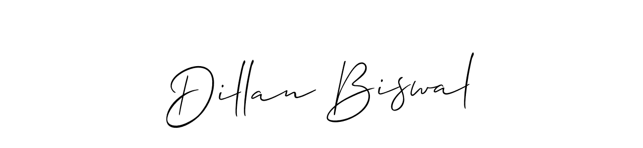 Make a beautiful signature design for name Dillan Biswal. With this signature (Allison_Script) style, you can create a handwritten signature for free. Dillan Biswal signature style 2 images and pictures png