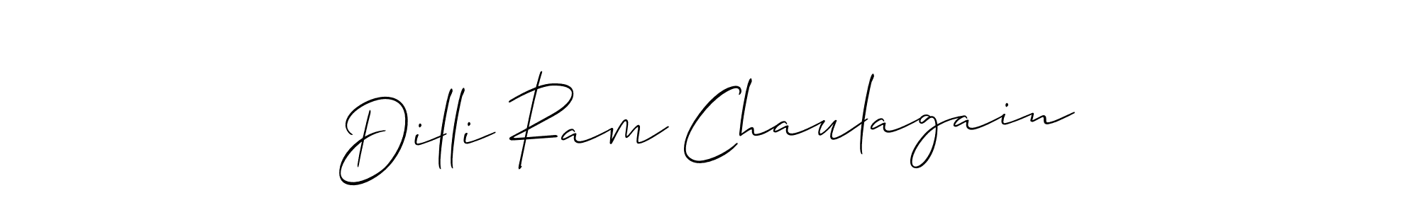 The best way (Allison_Script) to make a short signature is to pick only two or three words in your name. The name Dilli Ram Chaulagain include a total of six letters. For converting this name. Dilli Ram Chaulagain signature style 2 images and pictures png