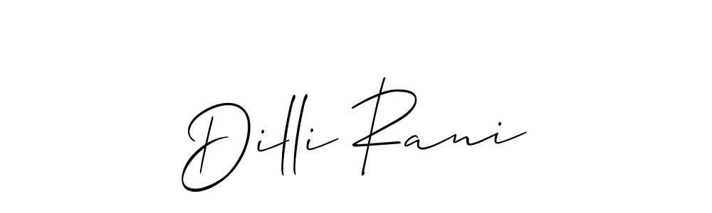 The best way (Allison_Script) to make a short signature is to pick only two or three words in your name. The name Dilli Rani include a total of six letters. For converting this name. Dilli Rani signature style 2 images and pictures png