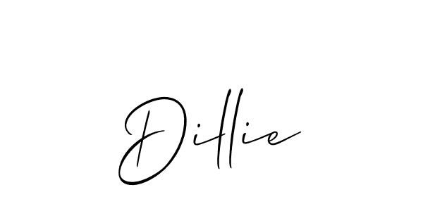 Create a beautiful signature design for name Dillie. With this signature (Allison_Script) fonts, you can make a handwritten signature for free. Dillie signature style 2 images and pictures png