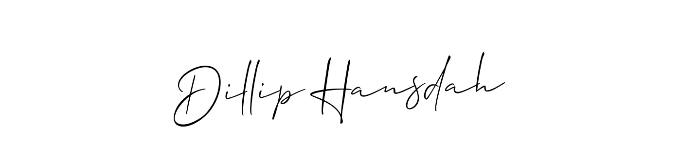 The best way (Allison_Script) to make a short signature is to pick only two or three words in your name. The name Dillip Hansdah include a total of six letters. For converting this name. Dillip Hansdah signature style 2 images and pictures png