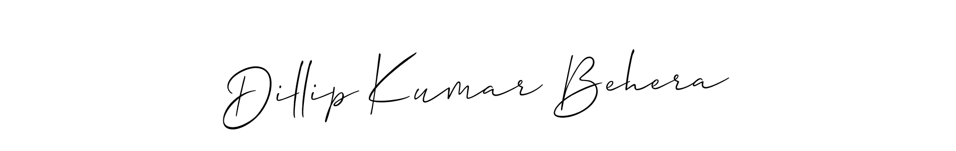 Make a short Dillip Kumar Behera signature style. Manage your documents anywhere anytime using Allison_Script. Create and add eSignatures, submit forms, share and send files easily. Dillip Kumar Behera signature style 2 images and pictures png