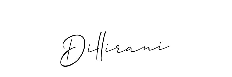 Make a beautiful signature design for name Dillirani. With this signature (Allison_Script) style, you can create a handwritten signature for free. Dillirani signature style 2 images and pictures png