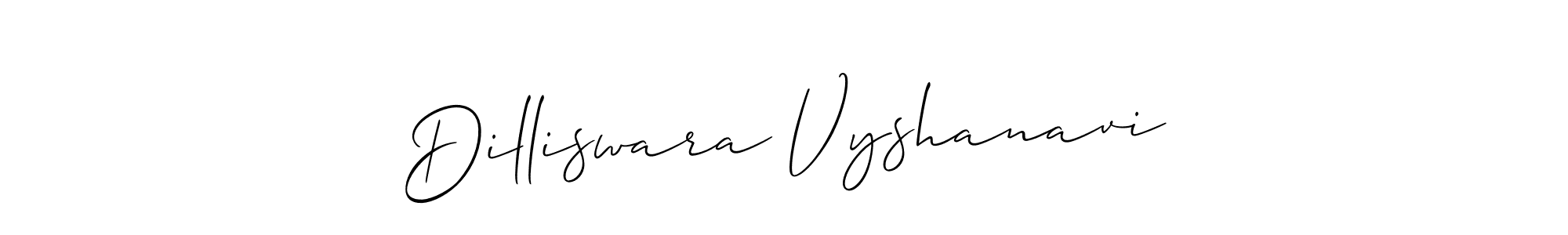 Design your own signature with our free online signature maker. With this signature software, you can create a handwritten (Allison_Script) signature for name Dilliswara Vyshanavi. Dilliswara Vyshanavi signature style 2 images and pictures png