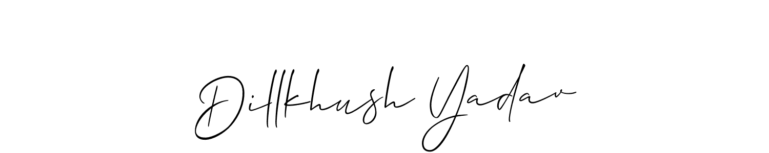 Make a beautiful signature design for name Dillkhush Yadav. With this signature (Allison_Script) style, you can create a handwritten signature for free. Dillkhush Yadav signature style 2 images and pictures png