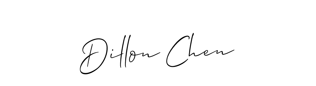 How to make Dillon Chen name signature. Use Allison_Script style for creating short signs online. This is the latest handwritten sign. Dillon Chen signature style 2 images and pictures png