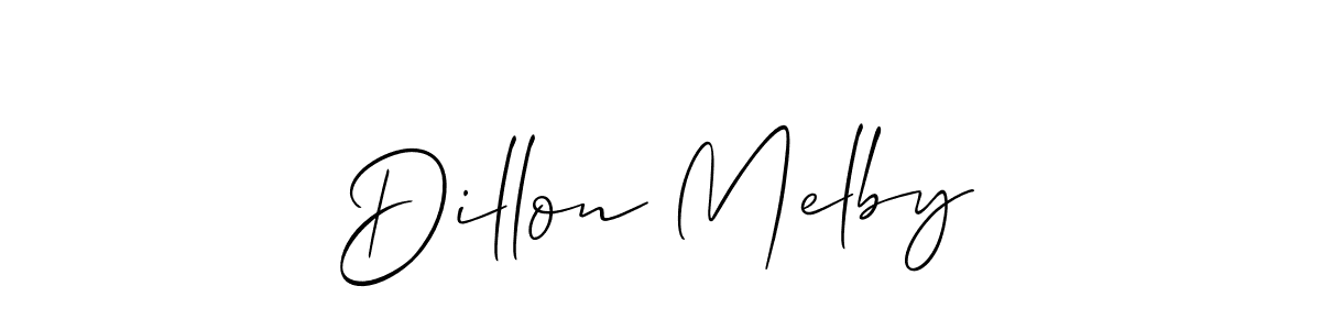 You should practise on your own different ways (Allison_Script) to write your name (Dillon Melby) in signature. don't let someone else do it for you. Dillon Melby signature style 2 images and pictures png