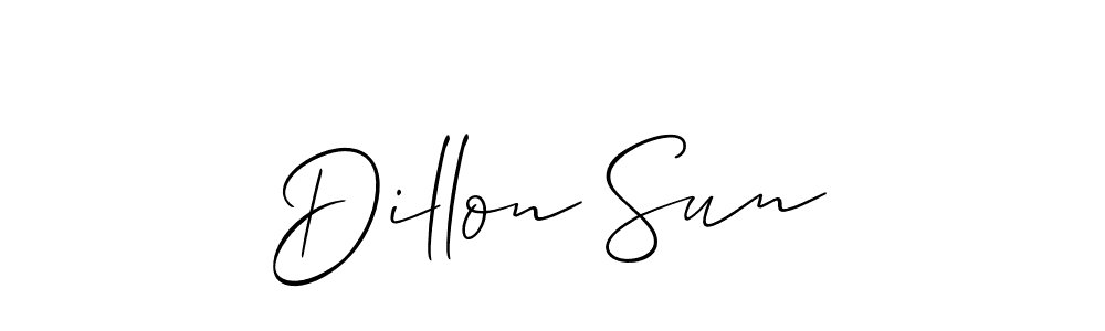 The best way (Allison_Script) to make a short signature is to pick only two or three words in your name. The name Dillon Sun include a total of six letters. For converting this name. Dillon Sun signature style 2 images and pictures png
