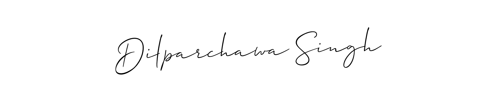 This is the best signature style for the Dilparchawa Singh name. Also you like these signature font (Allison_Script). Mix name signature. Dilparchawa Singh signature style 2 images and pictures png